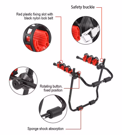 Portabicicletas Universal para 3 bicicletas, montaje trasero, para coche y bicicleta